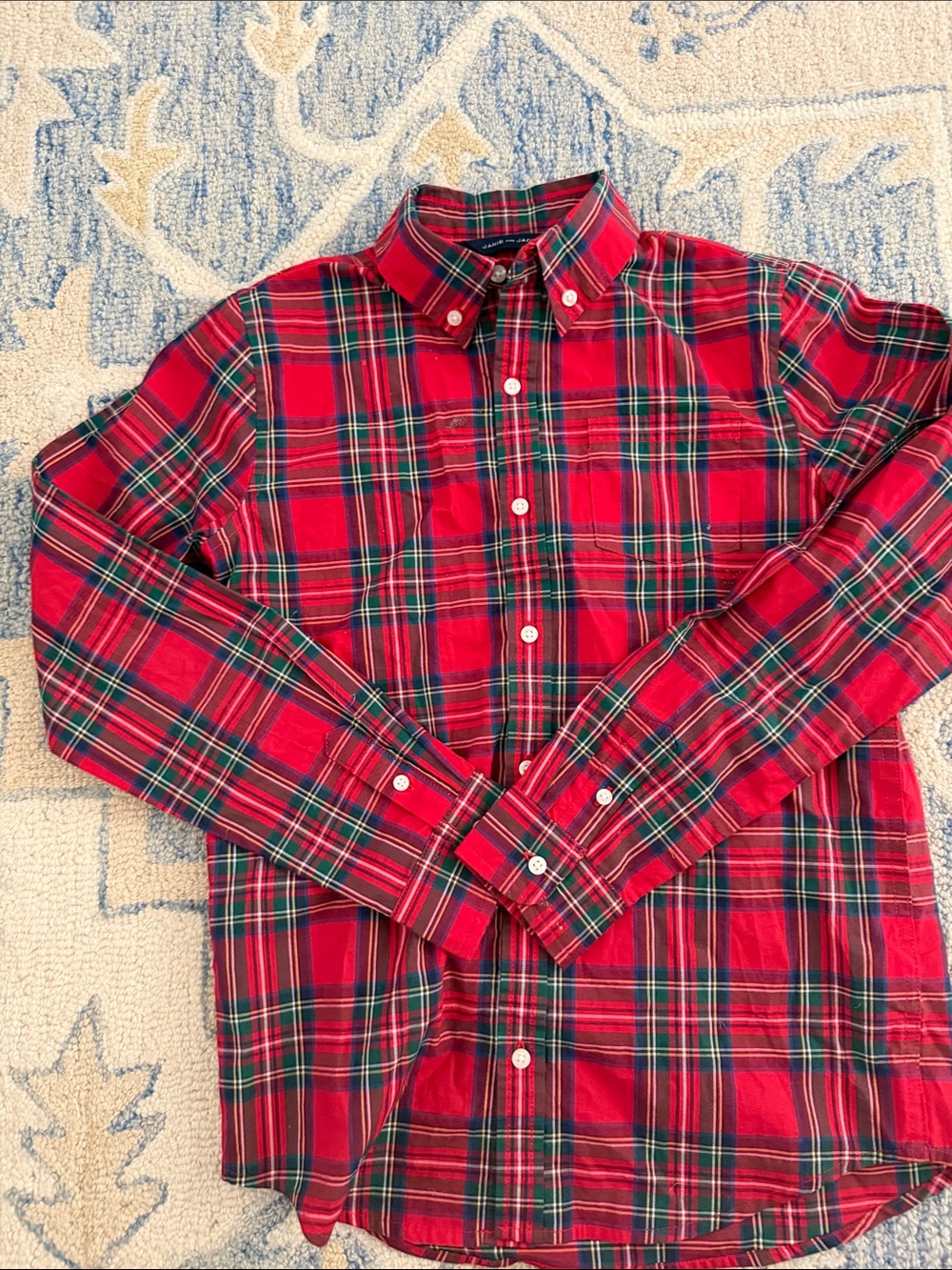 Janie and Jack Red Plaid Button-Down Shirt